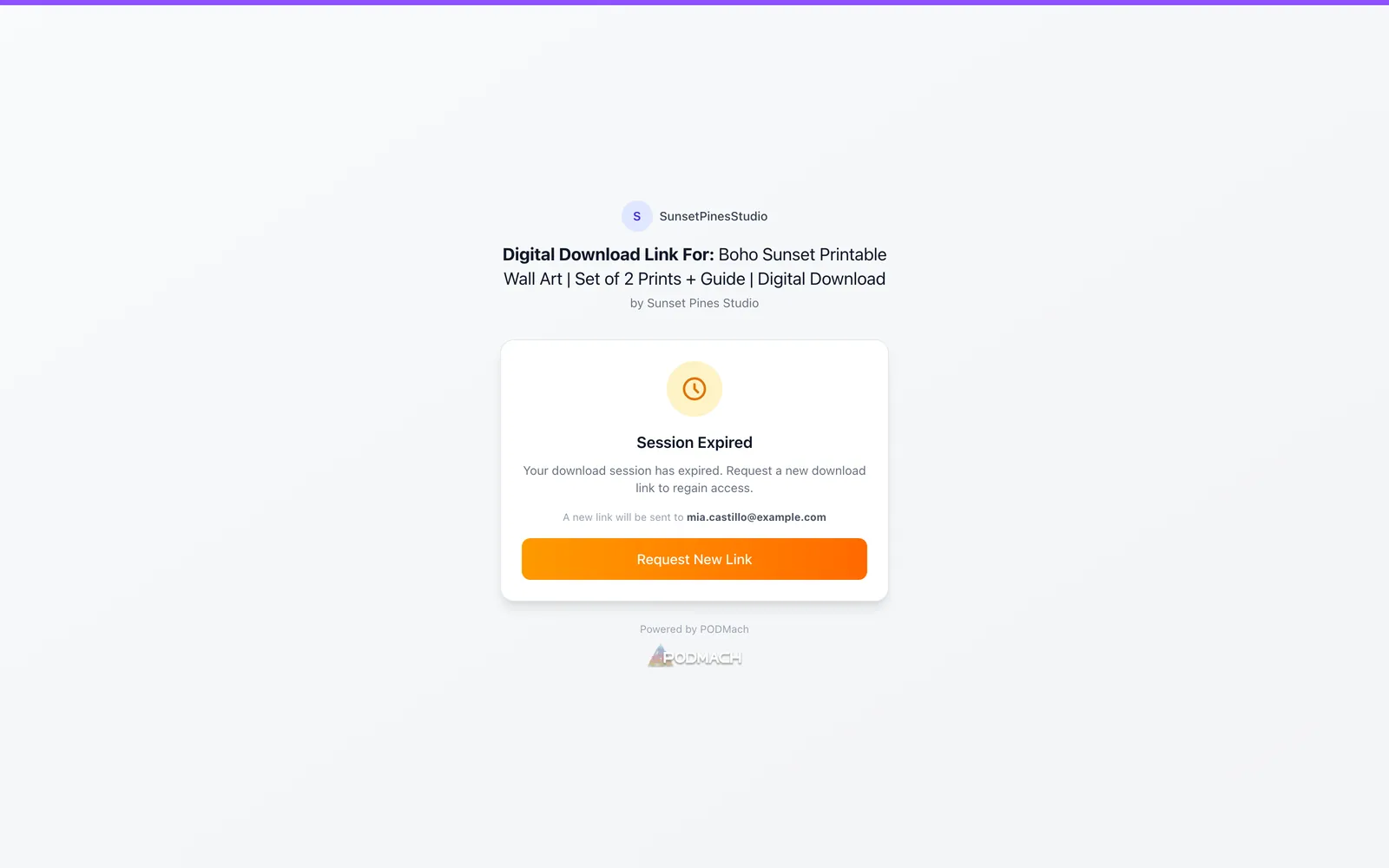 An expired session offering renewal — the code arrives at your verified email.